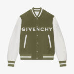 Givenchy Khaki White Varsity Bomber Jacket