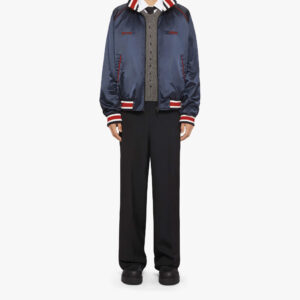 Navy Red Givenchy Raglan Sleeve Bomber Jacket