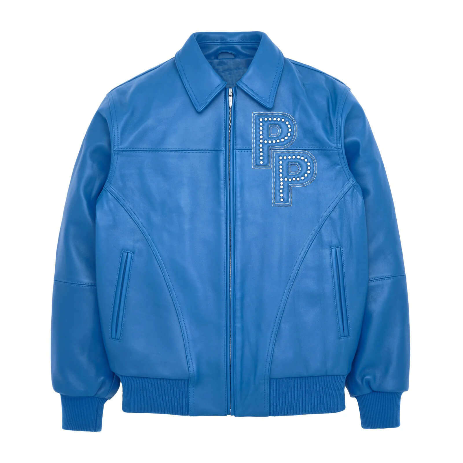 Pelle Pelle Blue Arc Studded Leather Jacket Maker of Jacket