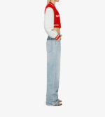 Red White Givenchy Cropped Varsity Jacket