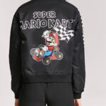 Super Mario Kart Black Bomber Jacket