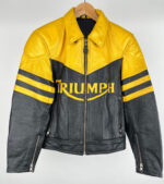 Triumph-Motorcycle-Black-And-Yellow-Leather-Jacket