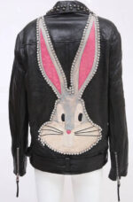 Bugs-Bunny-Crystal-Studded-Black-Leather-Jacket