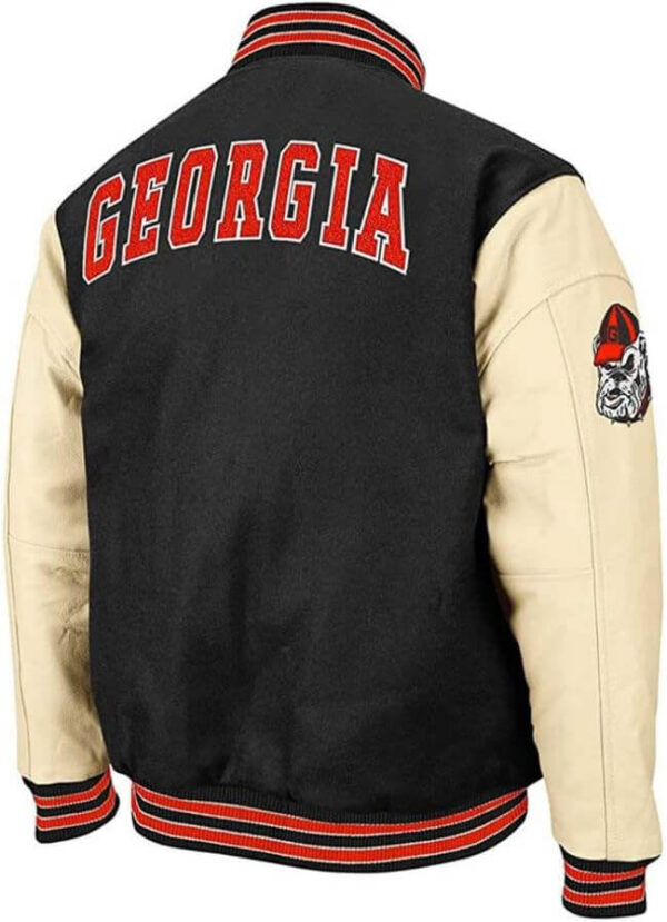 NCAA-Georgia-Bulldog-Black-And-Cream-Varsity-Jacket