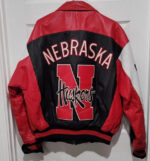 NCAA-Nebraska-Cornhuskers-Football-Collage-Leather-Jacket