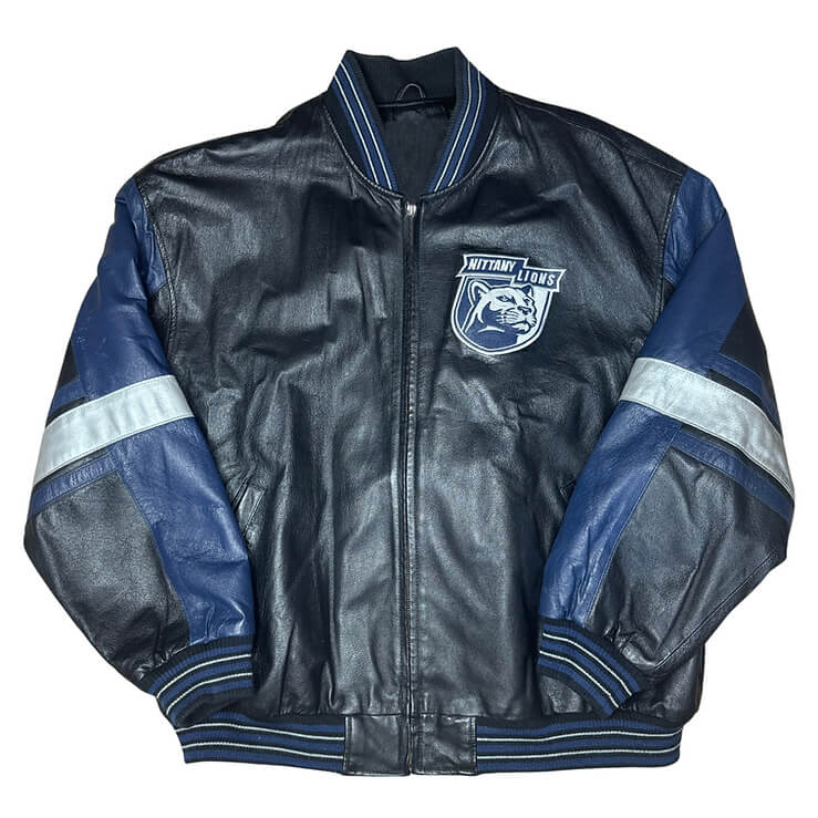 Penn-State-Nittany-Lions-Embroidered-Leather-Jacket-1 Penn-State-Nittany-Lions-Embroidered-Leather-Jacket