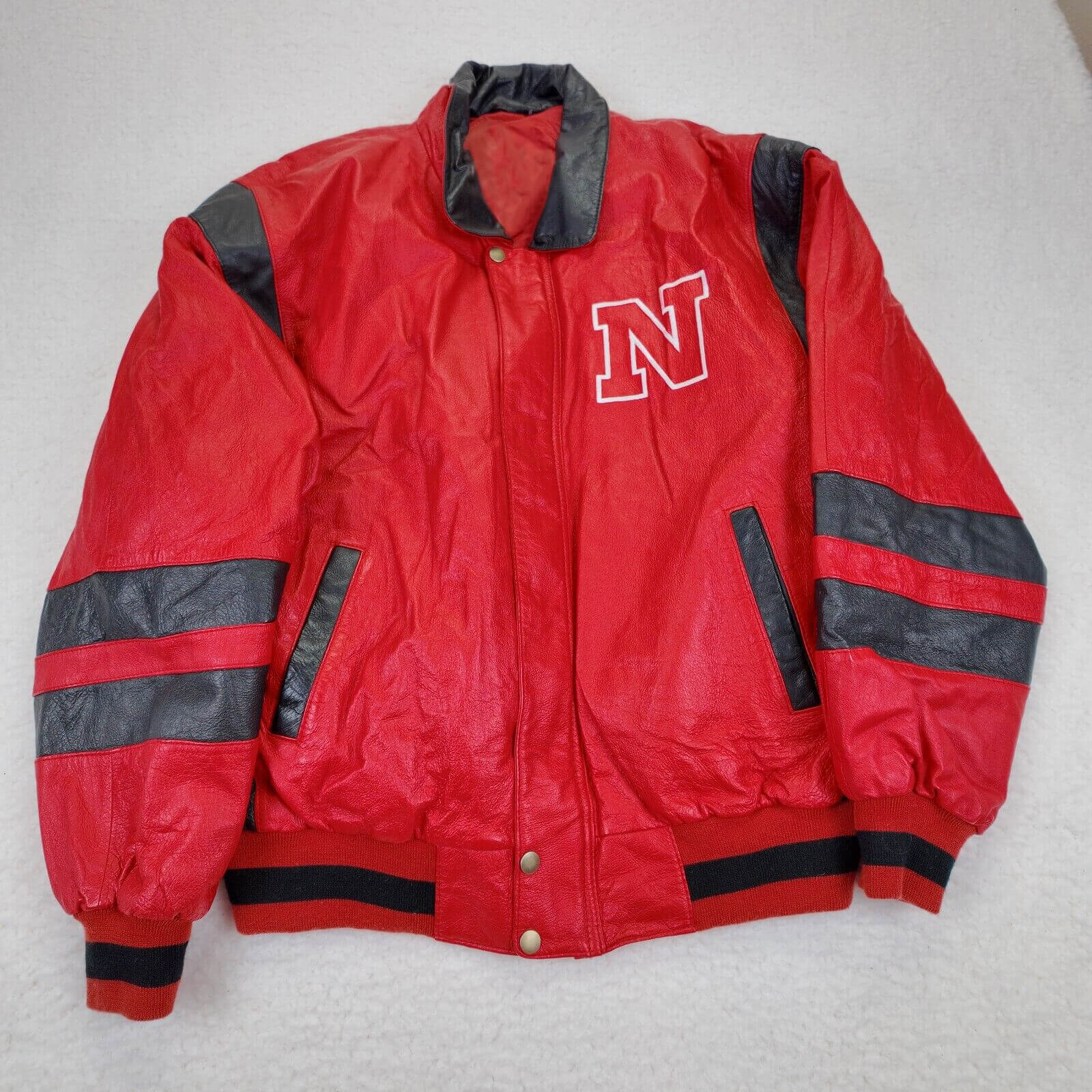 Vintage-College-Nebraska-Huskers-Leather-Jacket-1 Vintage-College-Nebraska-Huskers-Leather-Jacket