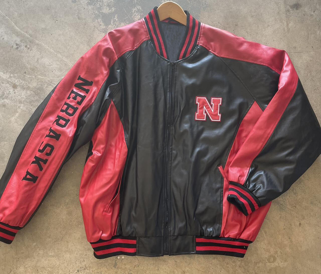Vintage-Nebraska-Cornhuskers-Black-Red-Leather-Jacket-1 Vintage-Nebraska-Cornhuskers-Black-Red-Leather-Jacket
