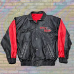 Betty Boop Big Face Black Red Leather Jacket