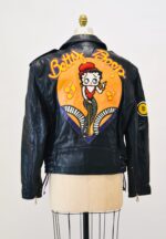 Betty Boop Black Comic Music Biker Leather Jacket