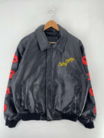 Betty Boop Bomber Black Leather Jacket