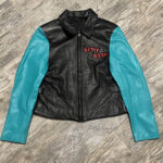 Betty Boop Diner Black Blue Leather Jacket