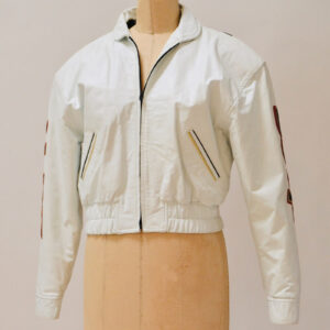 Betty Boop White Comics Bomber Leather Jacket