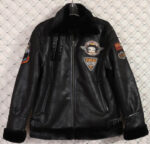 Black Betty Boop Brave Man Leather Jacket
