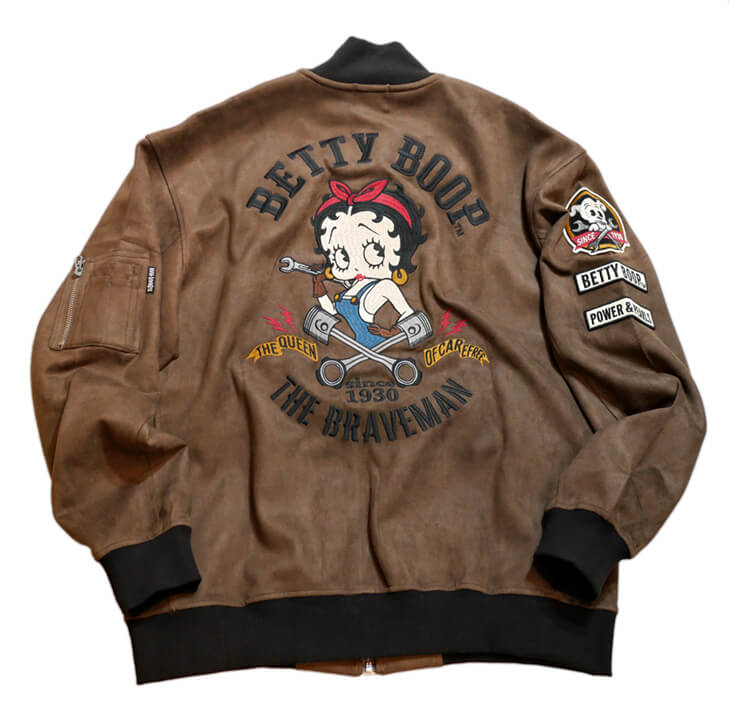 Bown Betty Boop The Brave Man Suede Leather Jacket (1) Bown Betty Boop The Brave Man Suede Leather Jacket