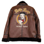 Brown Betty Boop Brave Man Leather Jacket