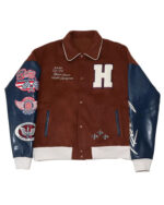 Brown Navy Horse Power Racing Club Varsity Jacket