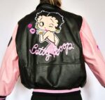 Rare Black Pink Betty Boop Leather Jacket