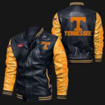 Tennessee-Volunteers-Black-Yellow-Leather-Bomber-Jacket
