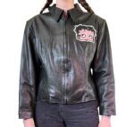 Vintage Betty Boop and Pudgy Black Leather Jacket