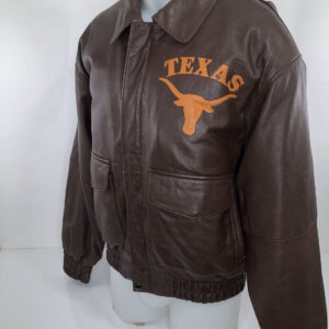 Vintage-University-Of-Texas-Longhorns-Brown-Leather-Jacket