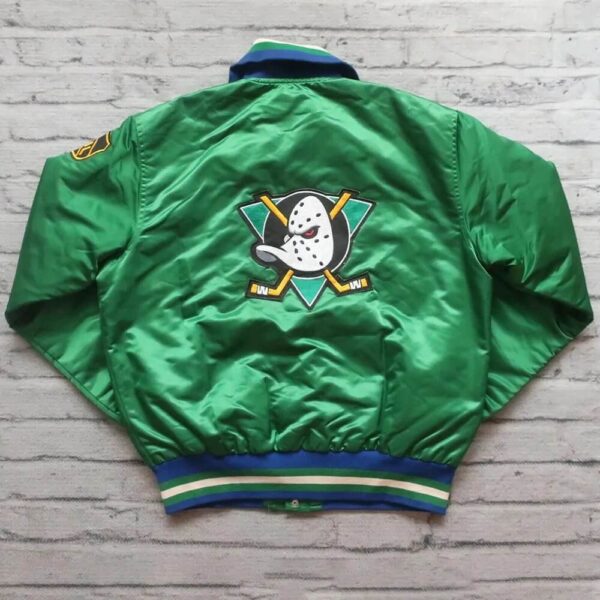Anaheim Mighty Ducks Green NHL Satin Jacket