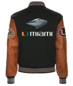 Black Brown Miami Hurricanes Varsity Jacket