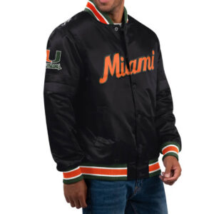Black Miami Hurricanes Classic Satin Jacket
