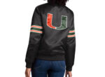 Black Miami Hurricanes Satin Jacket