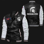 Black-White-Michigan-State-Spartans-Leather-Bomber-Jacket