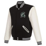 Black-White-Michigan-State-Spartans-Varsity-Jacket