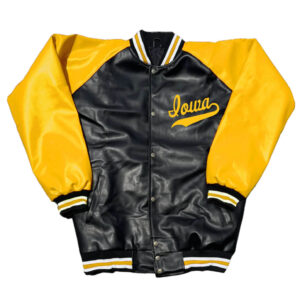 Black-Yellow-Iowa-Hawkeyes-Leather-Varsity-Jacket