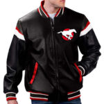 CFL-Calgary-Stampeders-Black-Leather-Varsity-Jacket