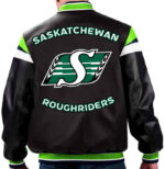 CFL-Saskatchewan-Roughriders-Leather-Varsity-Jacket