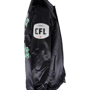 CFL-Saskatchewan-Roughriders-Sideline-Black-Satin-Jacket