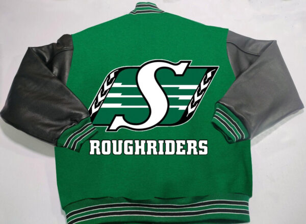 CFL-Team-Saskatchewan-Roughriders-Tricolor-Varsity-Jacket