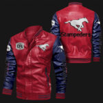 Calgary-Stampeders-Red-Blue-CFL-Bomber-Leather-Jacket