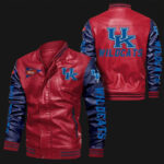 Kentucky Wildcats Red Blue NCAA Bomber Leather Jacket