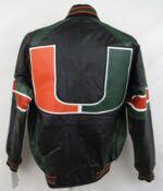 Miami Hurricanes Black Full Zip Leather Jacket