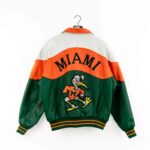 Miami Hurricanes Color Block Leather Jacket (2)
