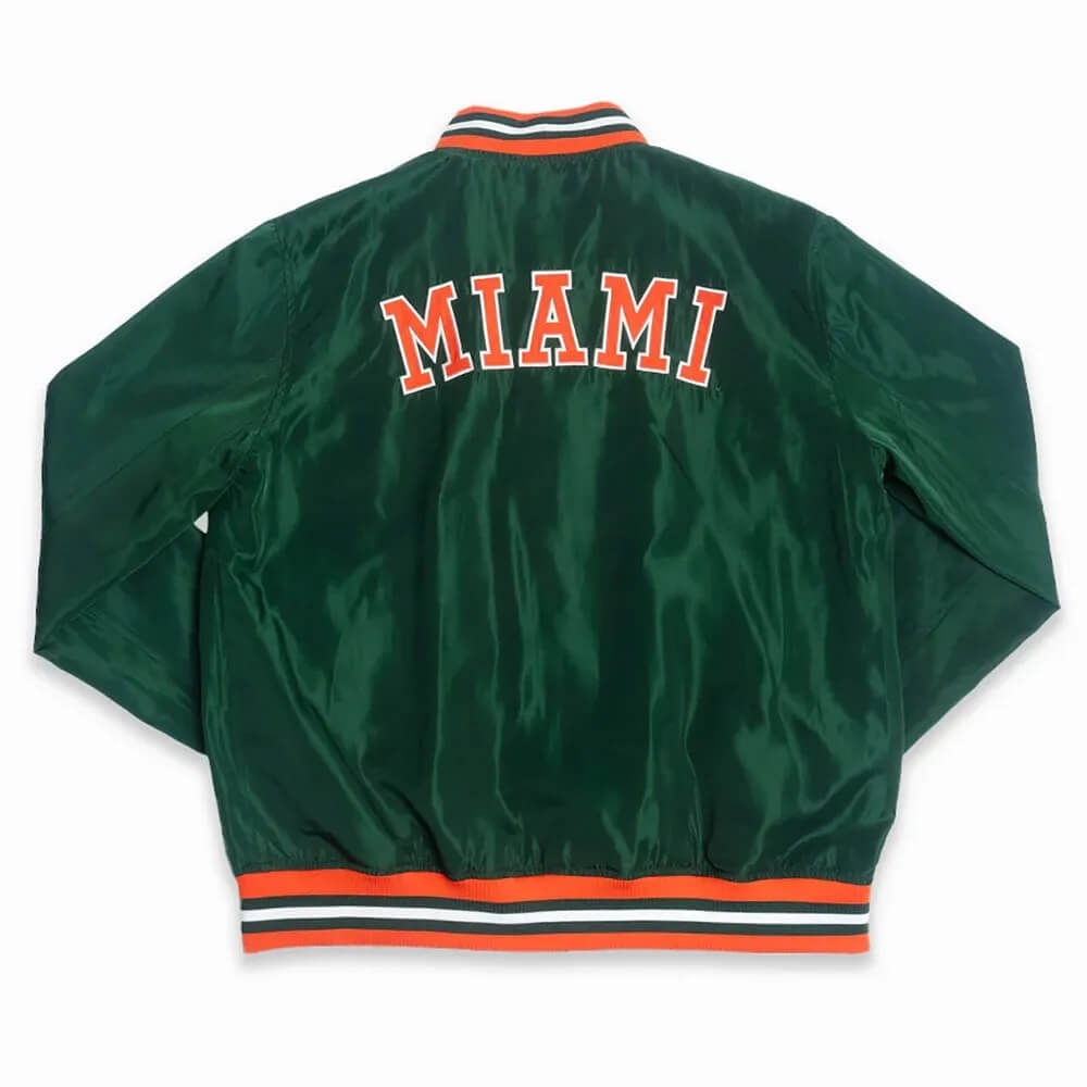 Miami Hurricanes Retro Sebastian Green Jacket (1) Miami Hurricanes Retro Sebastian Green Jacket