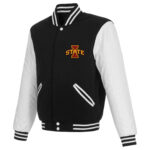 NCAA-Iowa-Hawkeyes-Black-And-White-Varsity-Jacket