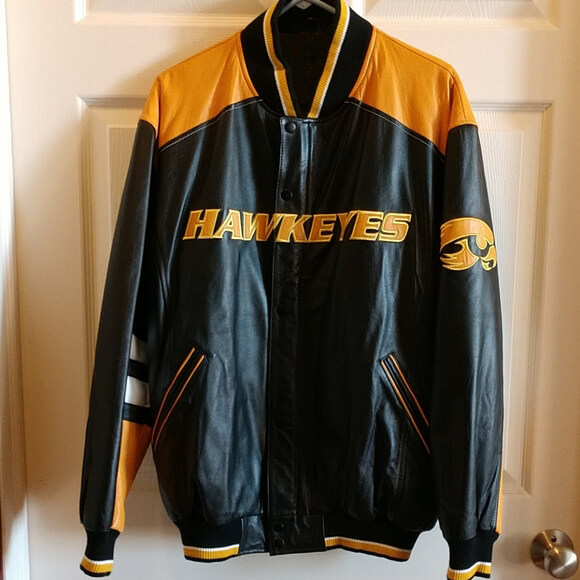 NCAA-Iowa-Hawkeyes-Tricolor-Leather-Jacket-1 NCAA-Iowa-Hawkeyes-Tricolor-Leather-Jacket
