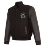 NCAA-Michigan-State-Spartans-Black-Varsity-Jacket