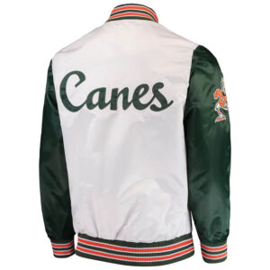 The Rookie Miami Hurricanes White Green Satin Jacket