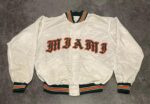 University Of Miami Hurricanes White Satin Jacket