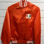 University of Miami Hurricanes NCAA Orange Satin Jacket