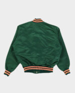 Vintage 90s Green Miami Hurricanes Satin Bomber Jacket