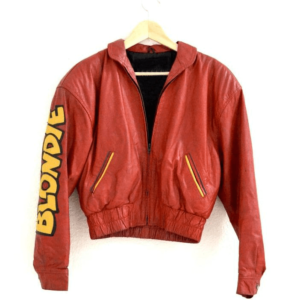 Vintage Blondie Red Cartoon Leather Jacket