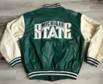 Vintage-Green-White-Michigan-State-Varsity-Jacket